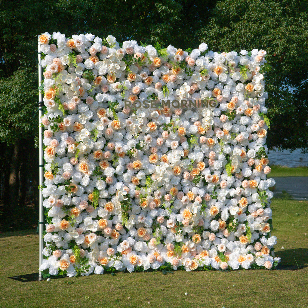 Sweetie：5D Fabric Artificial rolling up curtain flower wall Free Shipping