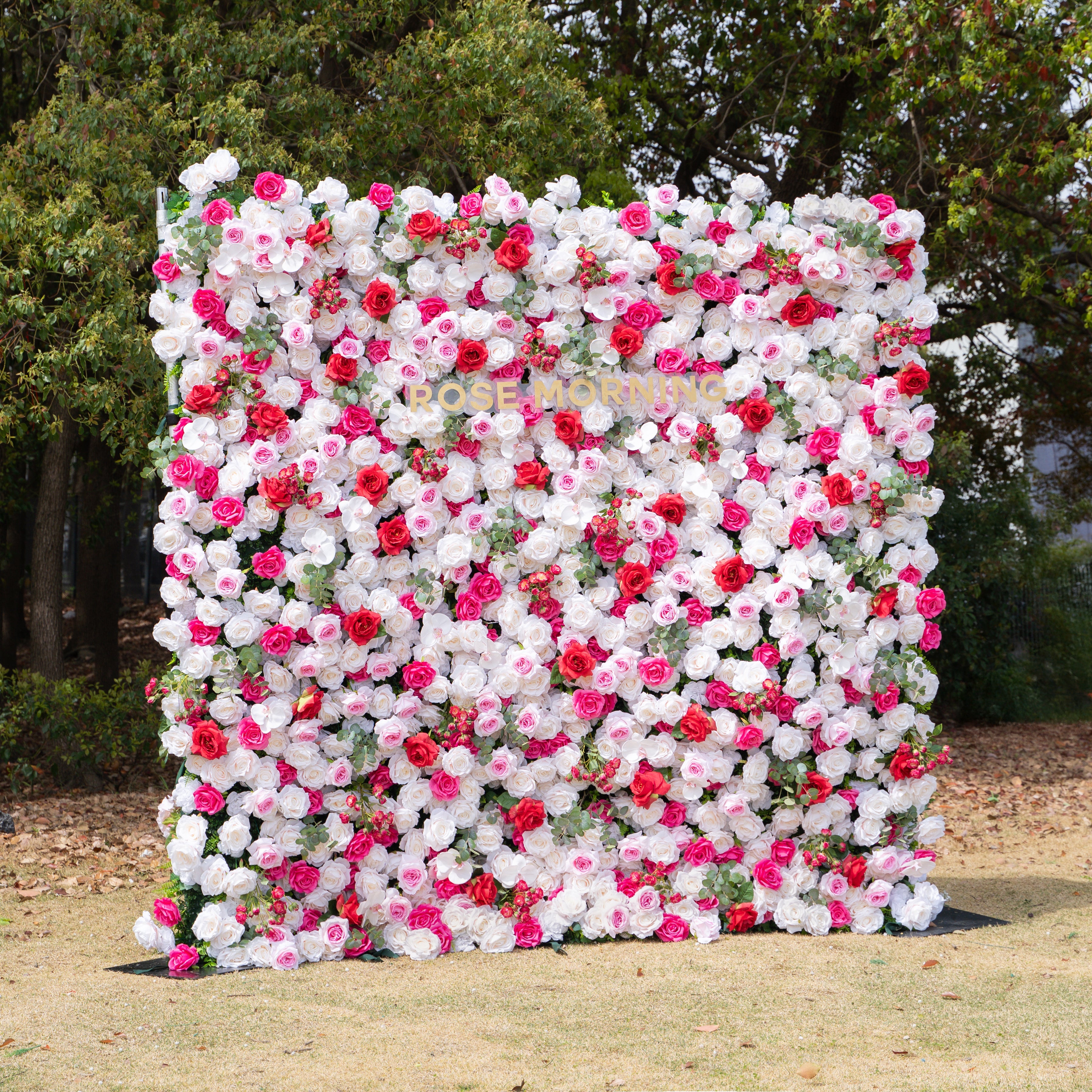 Tami ：5D Fabric Artificial rolling up curtain flower wall Free Shipping