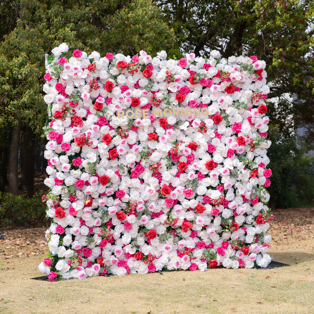 Tami ：5D Fabric Artificial rolling up curtain flower wall (Ready to ship-Only USA) Free Shipping