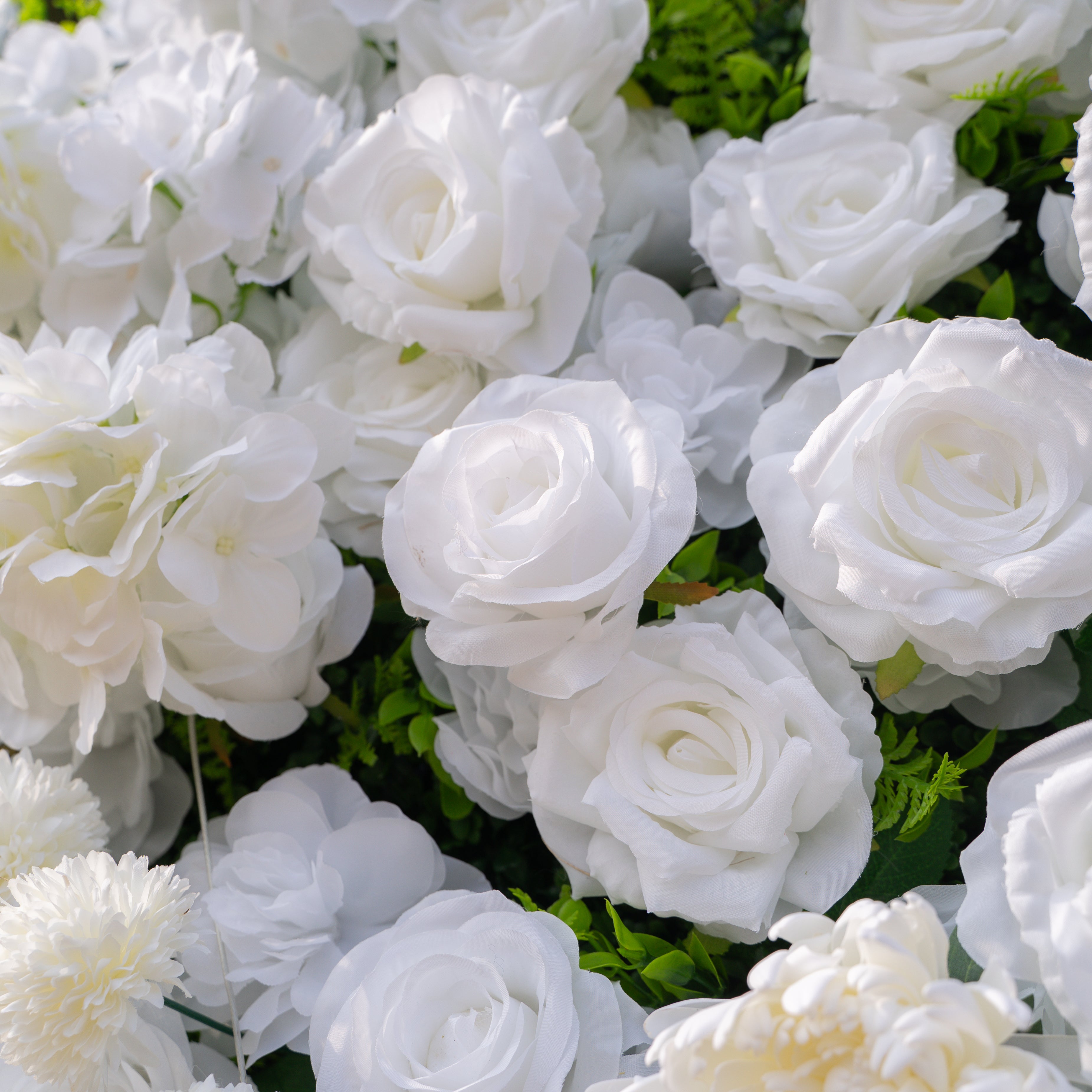Thalia: 3D Pure White Luxury Silk Floral Wall Roll-Up Fabric Backdrop for Elegant Wedding Ceremonies & Minimalist Events Free Shipping