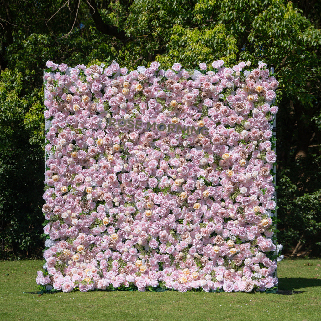 Ti Amo：4D Fabric Artificial rolling up curtain flower wall Free Shipping