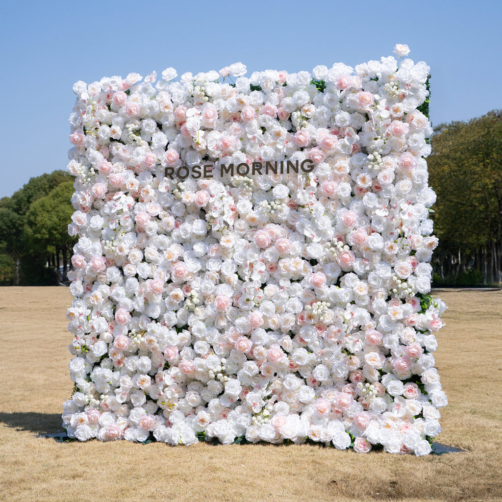 Tiara：5D Fabric Artificial rolling up curtain flower wall Free Shipping
