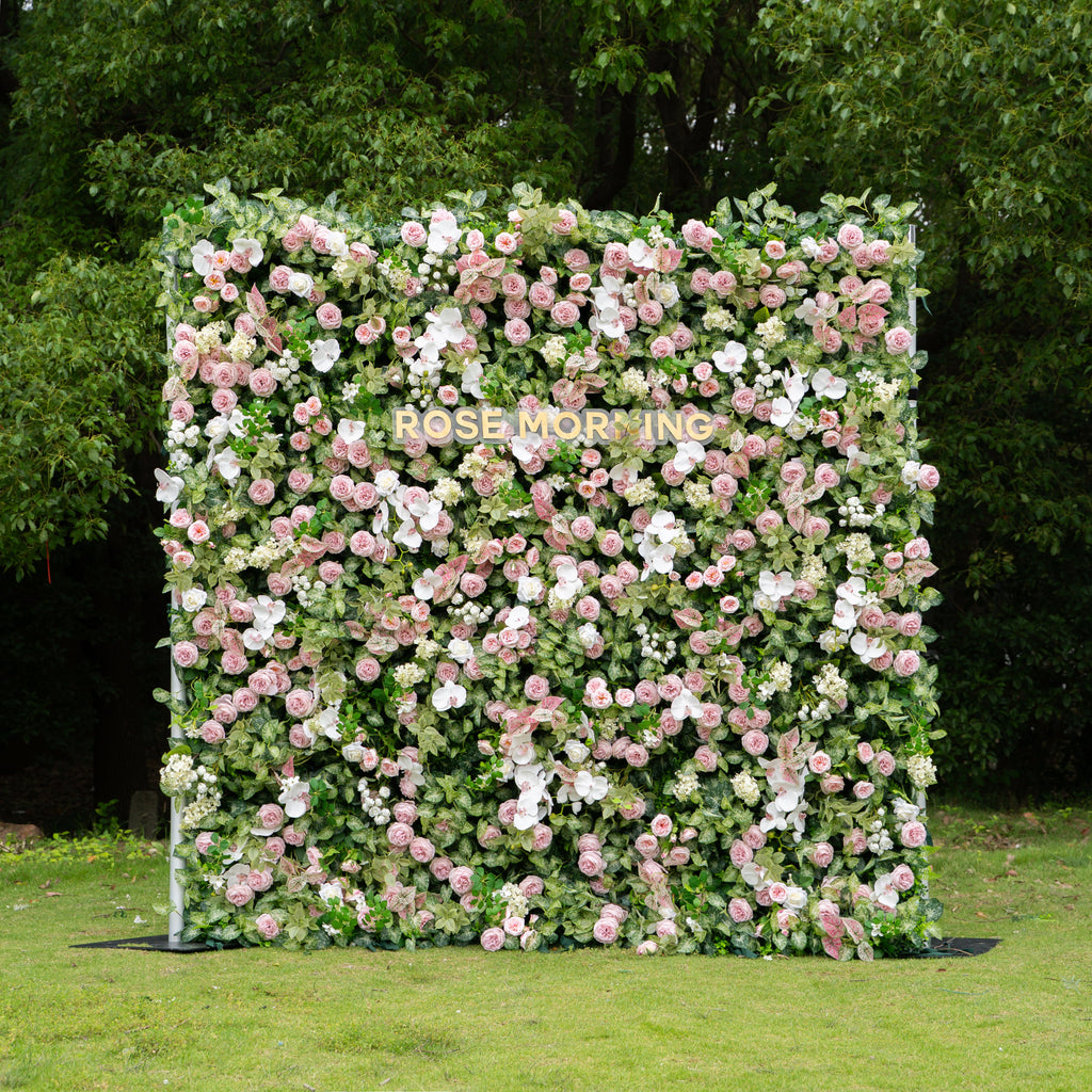 Tori：5D Fabric Artificial rolling up curtain flower wall Free Shipping