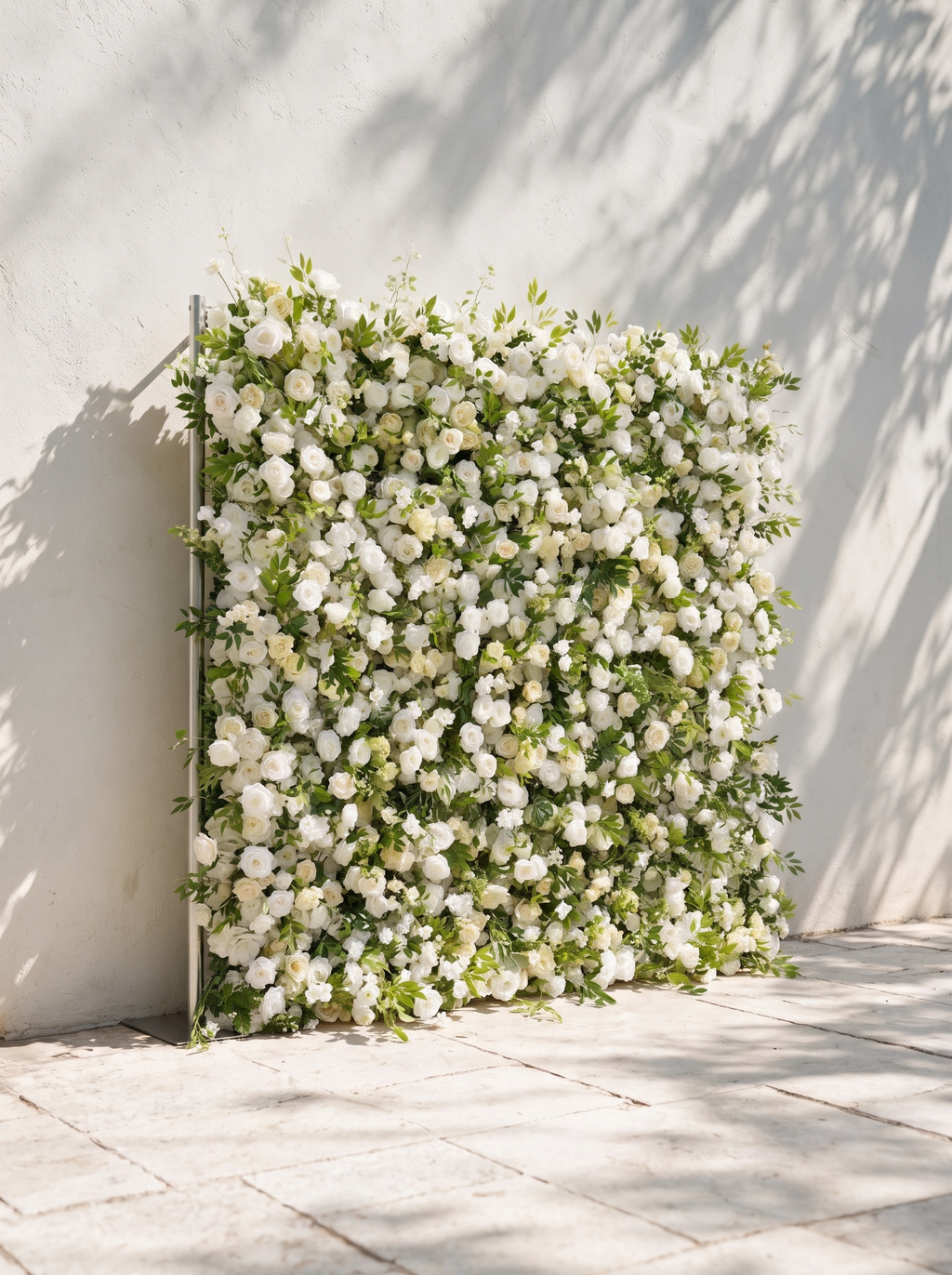 Verdant：2026 Luxury 5D White & Green Floral Wall with Greenery Roll-Up Backdrop for Whimsical Bridal Showers Free Shipping