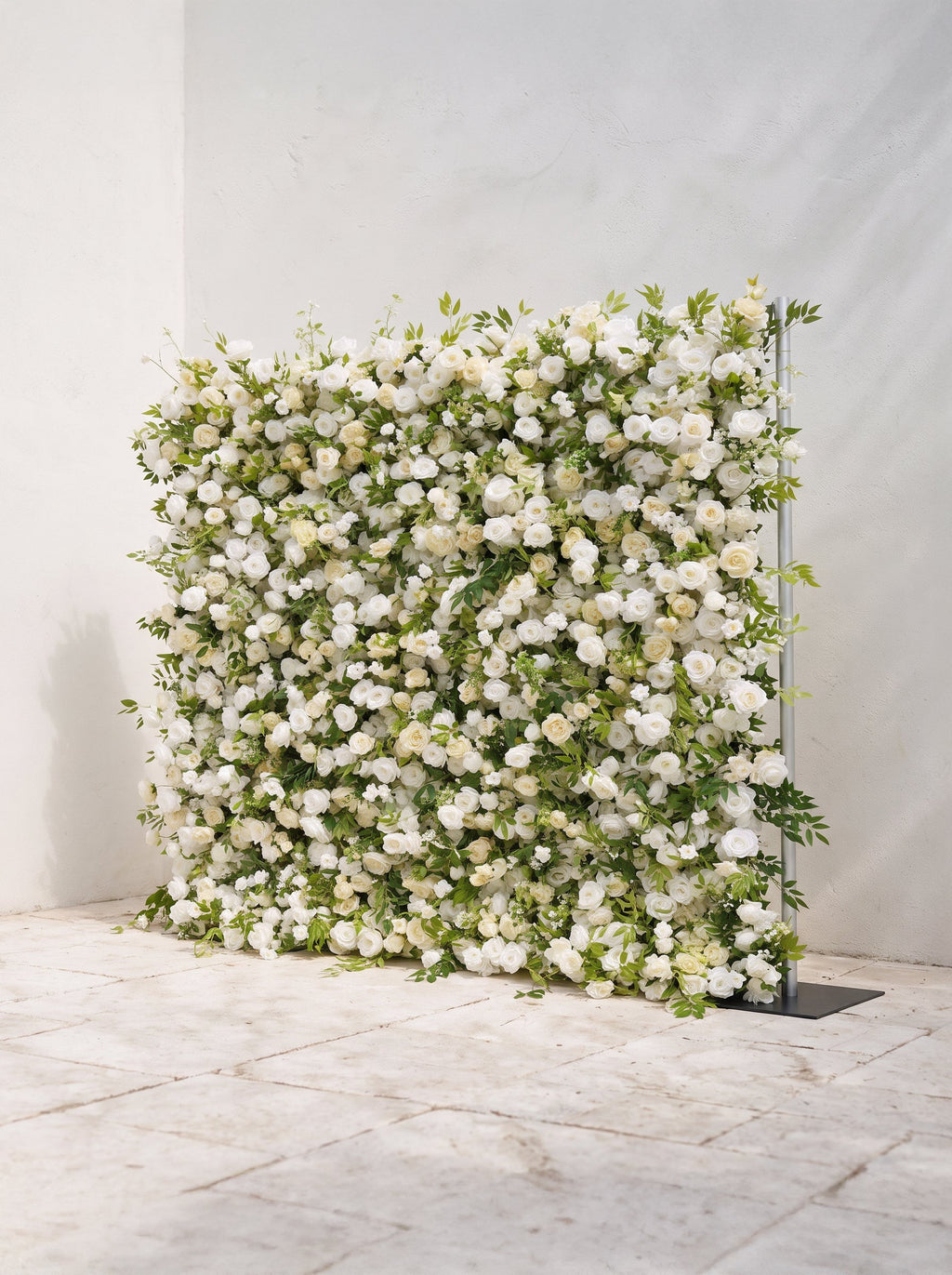 Verdant：2026 Luxury 5D White & Green Floral Wall with Greenery Roll-Up Backdrop for Whimsical Bridal Showers Free Shipping