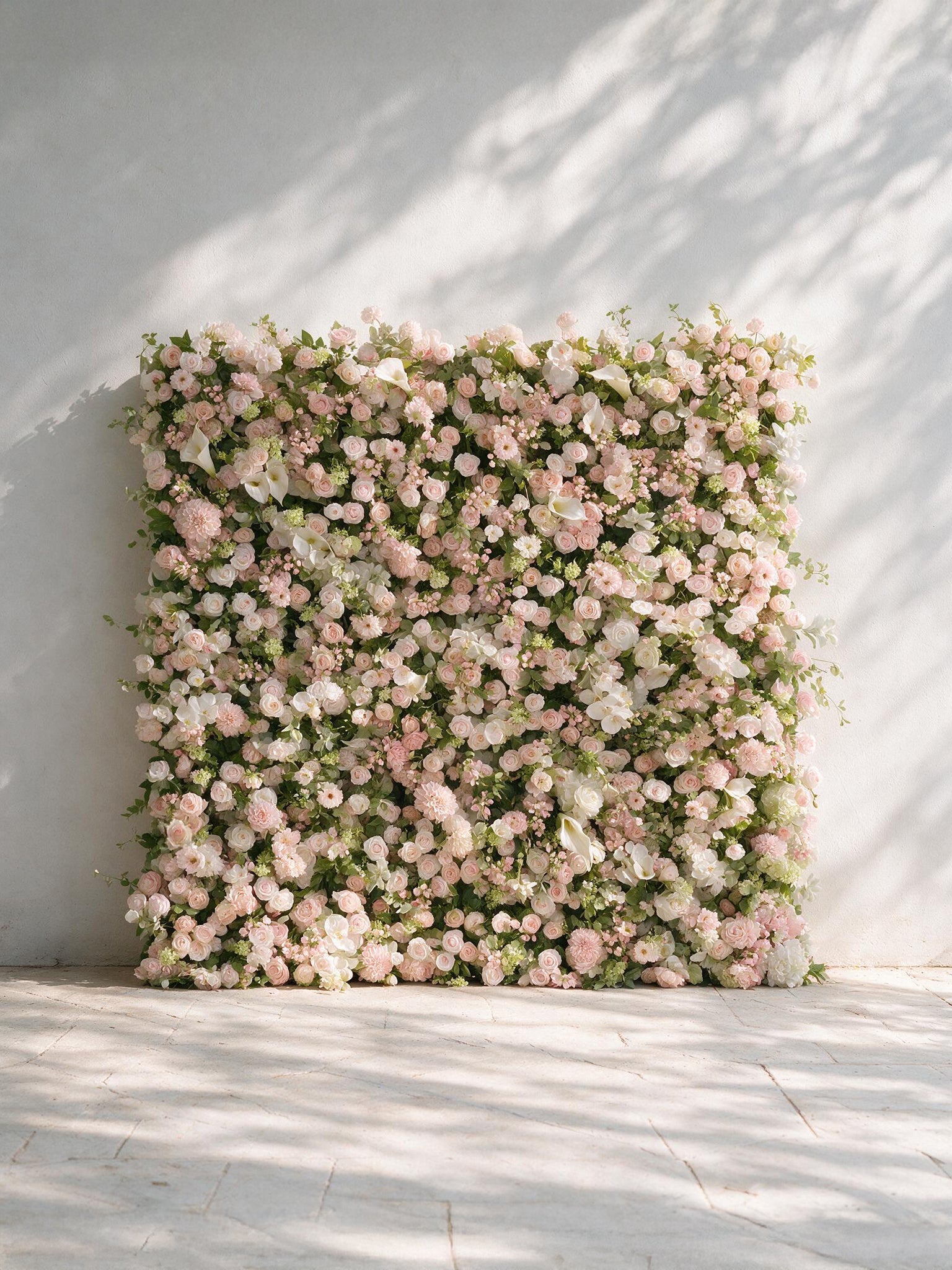 Cashmere：2026 Luxury 5D White & Pink Floral Wall with Greenery Roll-Up Backdrop for Rustic Garden Weddings Free Shipping