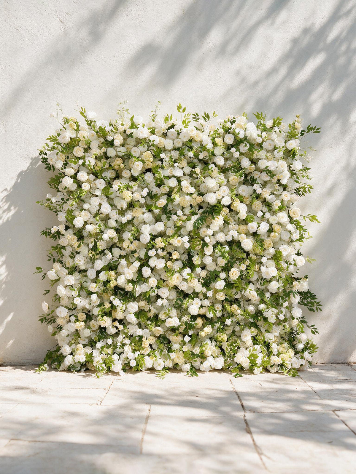 Verdant：2026 Luxury 5D White & Green Floral Wall with Greenery Roll-Up Backdrop for Whimsical Bridal Showers Free Shipping