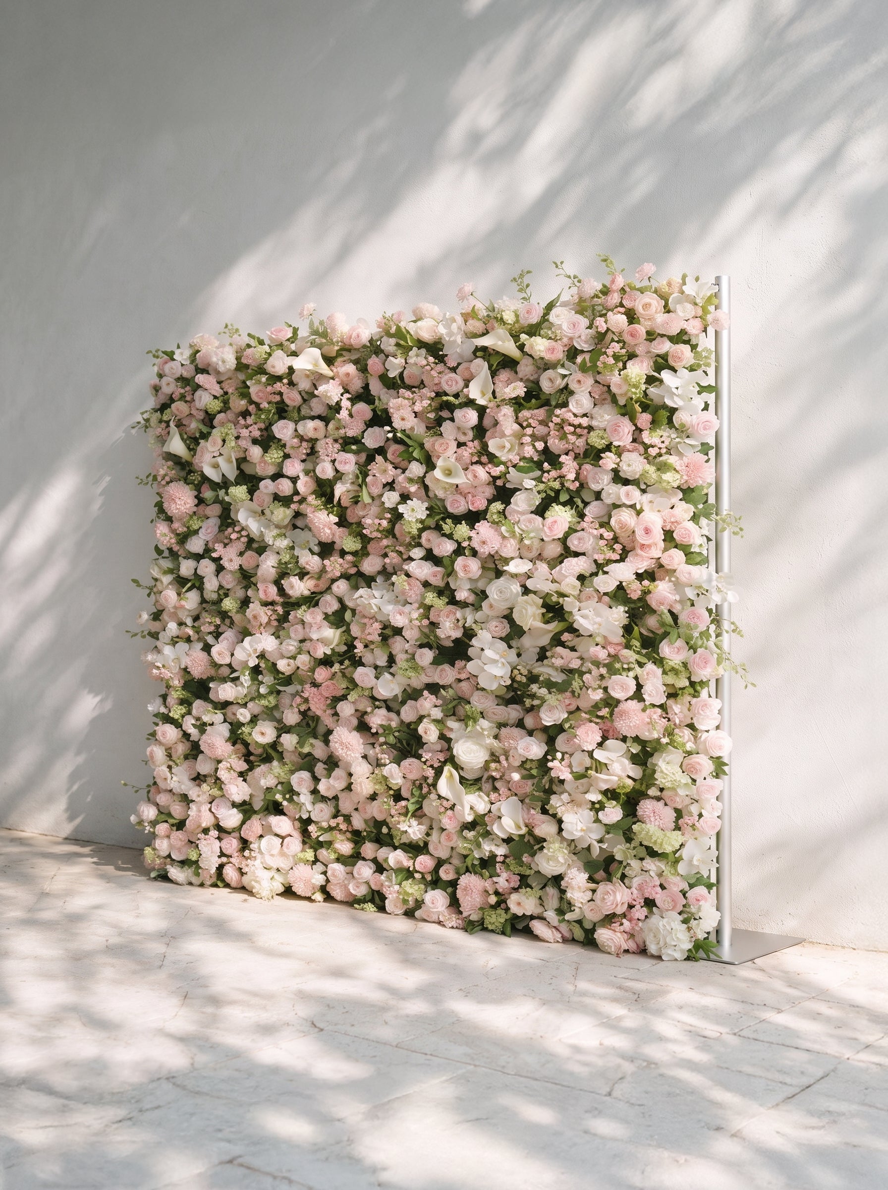 Cashmere：2026 Luxury 5D White & Pink Floral Wall with Greenery Roll-Up Backdrop for Rustic Garden Weddings Free Shipping