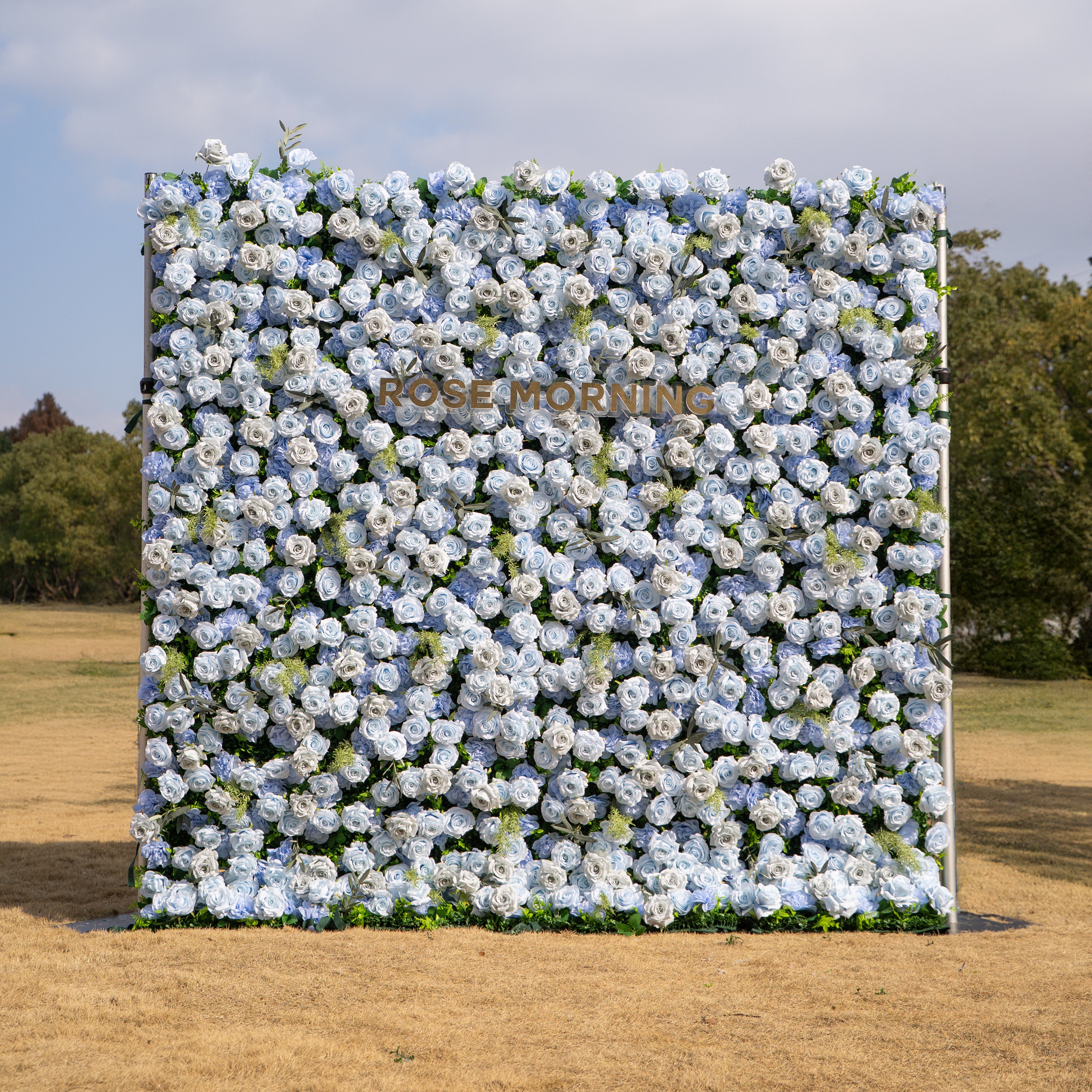 Vesper: 3D Blue & Dusty Rose Wall | Premium Roll-Up Fabric Backdrop for Events Free Shipping
