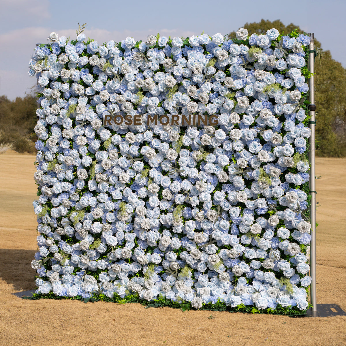 Vesper: 3D Blue & Dusty Rose Wall | Premium Roll-Up Fabric Backdrop for Events Free Shipping