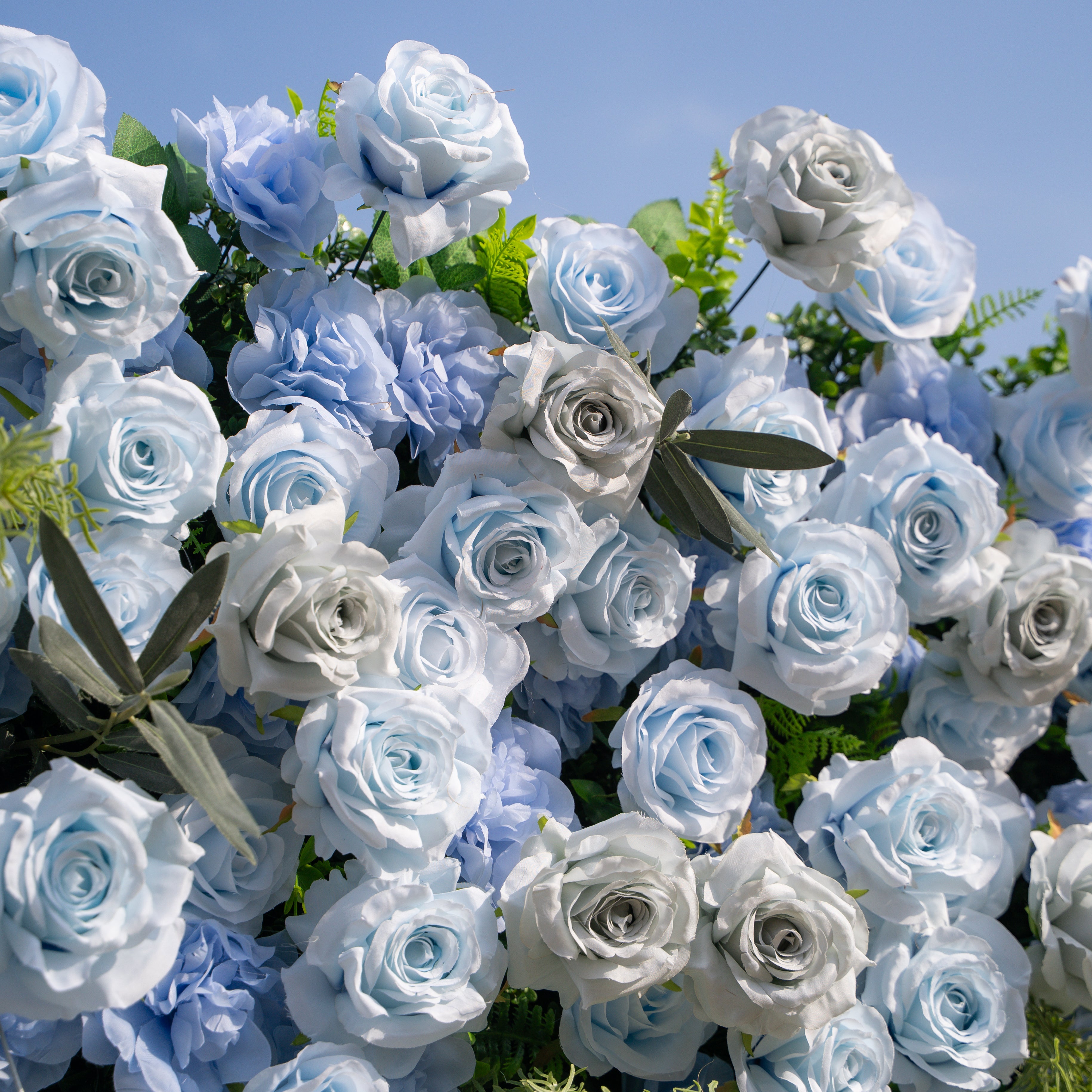Vesper: 3D Blue & Dusty Rose Wall | Premium Roll-Up Fabric Backdrop for Events Free Shipping