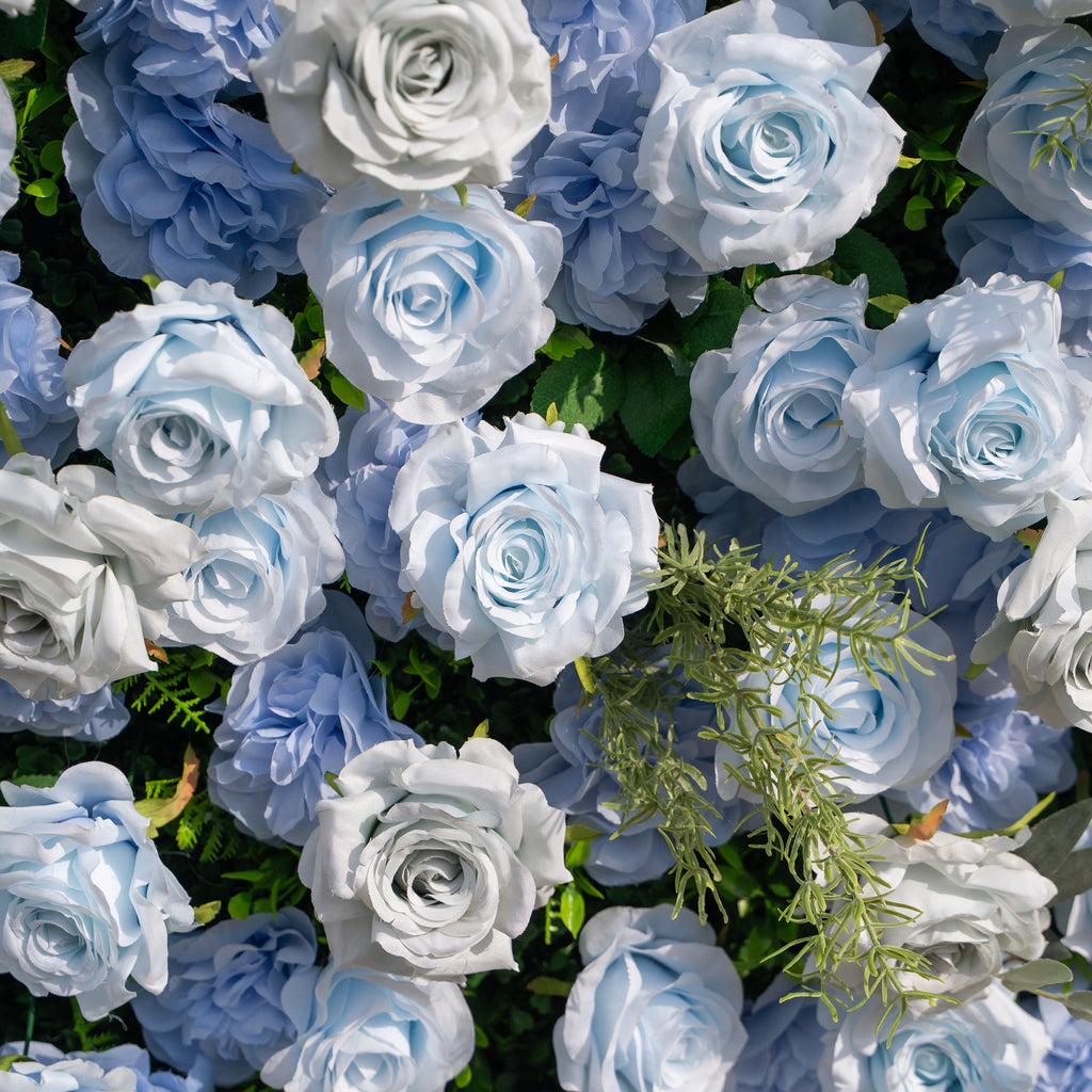 Vesper: 3D Blue & Dusty Rose Wall | Premium Roll-Up Fabric Backdrop for Events Free Shipping
