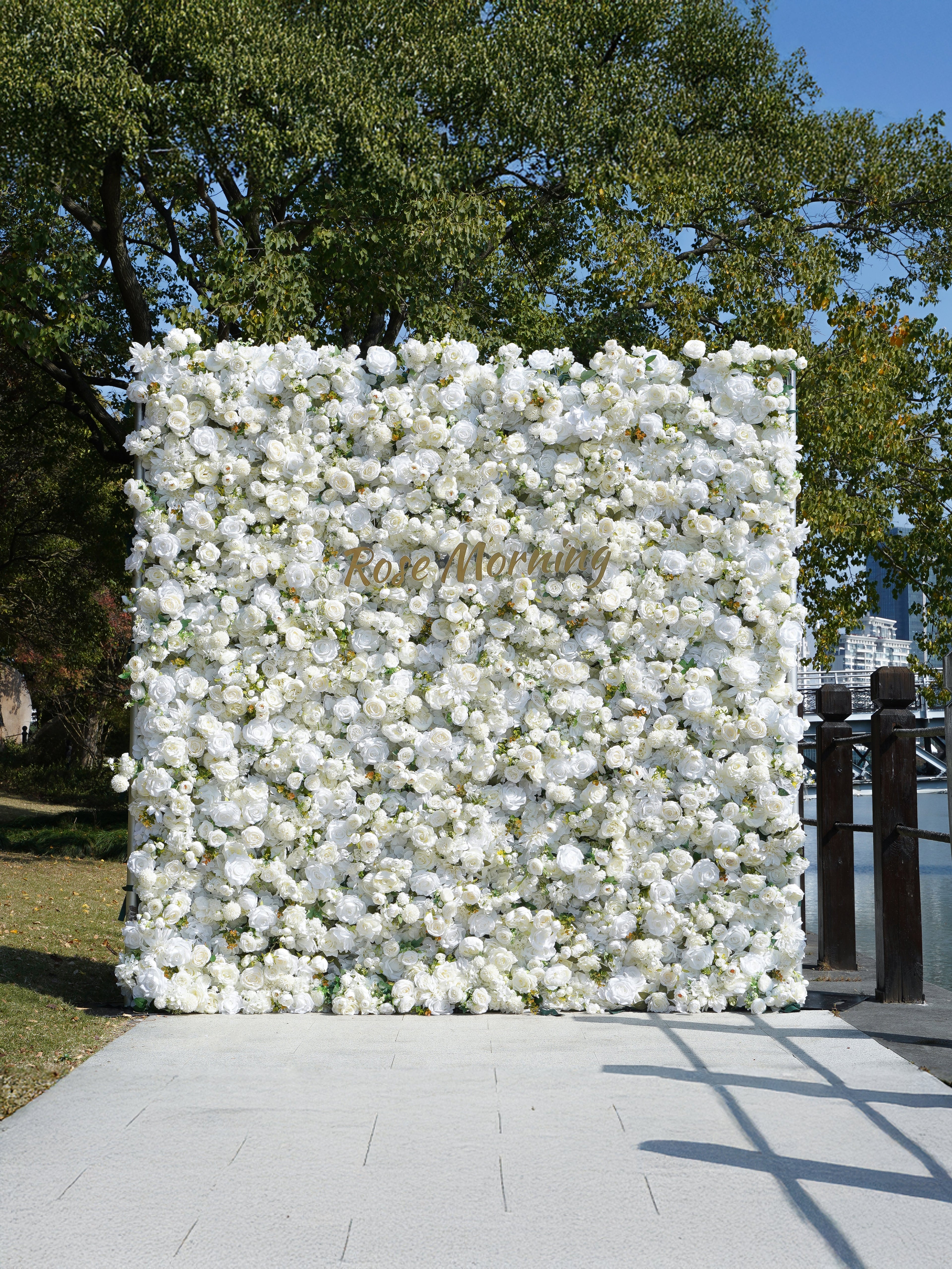 YaYa：5D Rose Morning Zipper flower wall Fabric Backdrop Artificial rolling up curtain flower wall Free Shipping