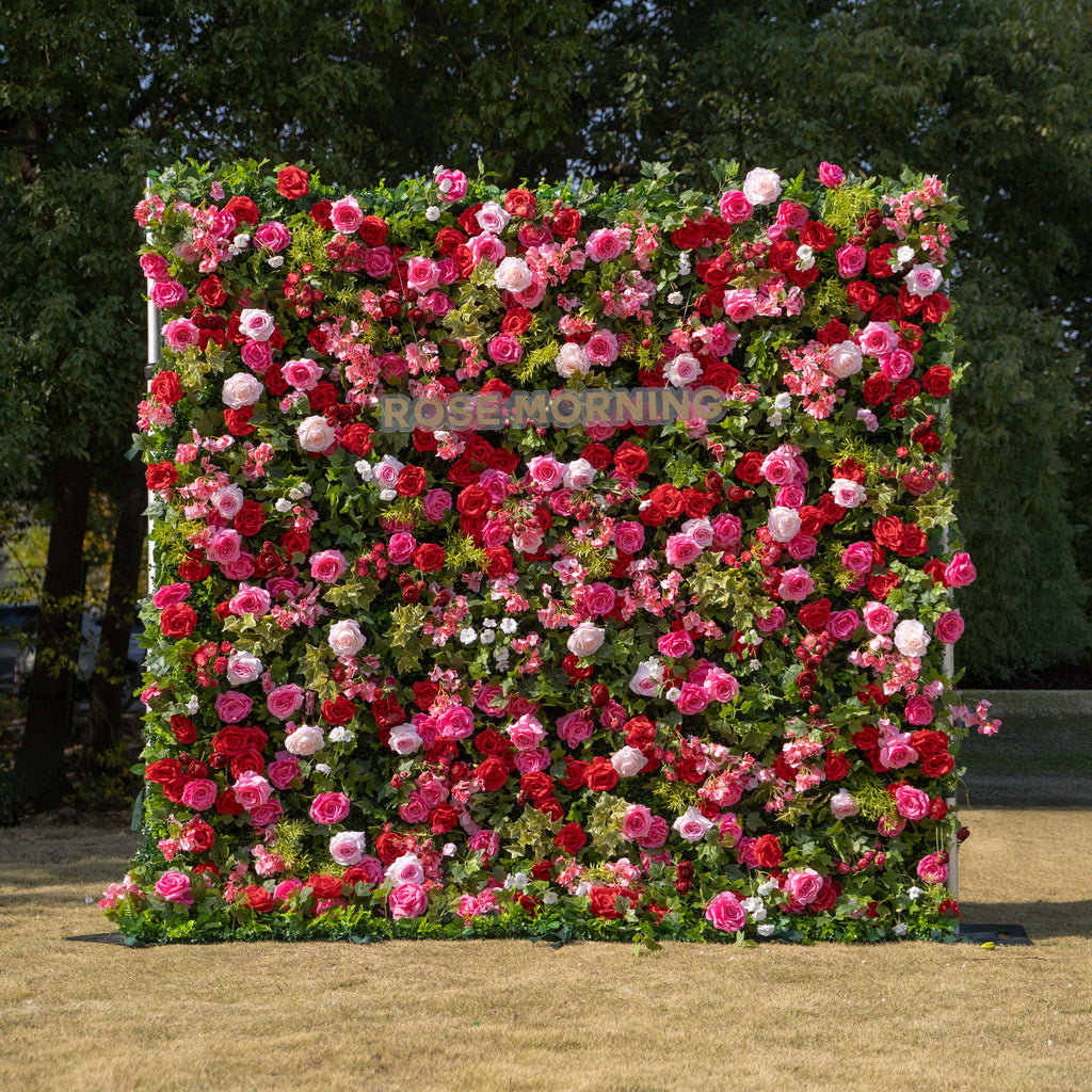 Zinfandel：3D Fabric Artificial rolling up curtain flower wall Free Shipping